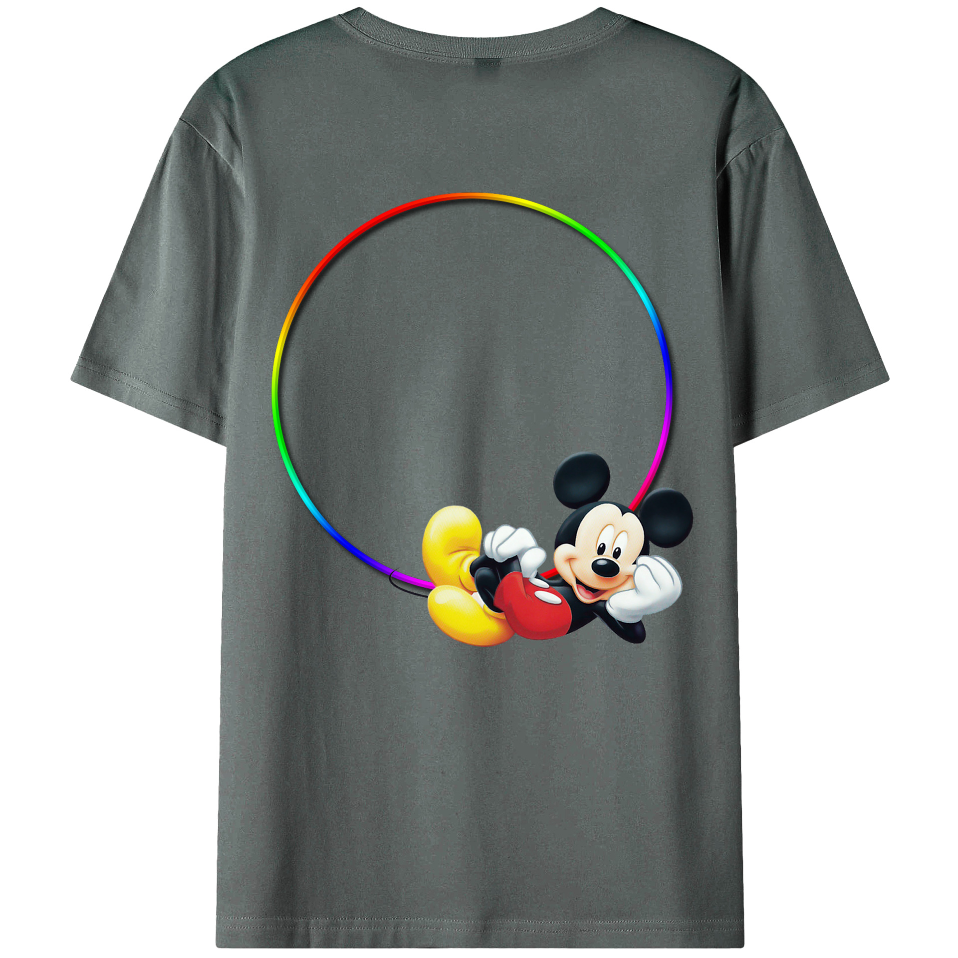 ミッキーマウス Mickey Mouse 綿100％半袖Tシャツ（背面プリント）